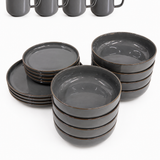 Nova Bao | Dish Set | 16 pieces | midnight grey | recycelt