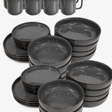 Nova Bao | Dish Set | 32 pieces | midnight grey | recycelt
