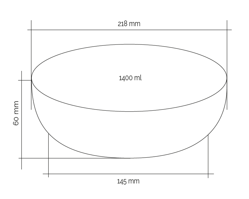 Abmessungen unserer großen Bowl