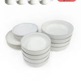 Geschirr-Set aus recycelter Keramik, Kollektion Nova Bao, Moonshine Grey