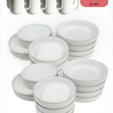 Geschirr-Set aus recycelter Keramik, Kollektion Nova Bao, Moonshine Grey