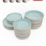 Geschirr-Set aus recycelter Keramik, Kollektion Nova Mei, Dusty Mint 