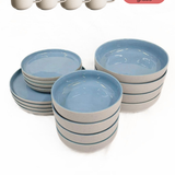 Geschirr-Set aus recycelter Keramik, Kollektion Nova Mei, Mystic Petrol