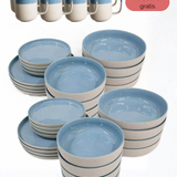 Geschirr-Set aus recycelter Keramik, Kollektion Nova Mei, Mystic Petrol