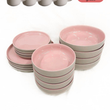 Geschirr-Set aus recycelter Keramik, Kollektion Nova Mei, Peach Glow