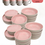 Geschirr-Set aus recycelter Keramik, Kollektion Nova Mei, Peach Glow