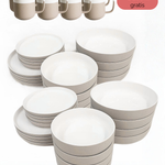 Geschirr-Set aus recycelter Keramik, Kollektion Nova Mei, Pure White