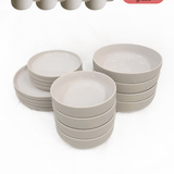 Geschirr-Set aus recycelter Keramik, Kollektion Nova Mei, Soft Beige