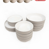 Geschirr-Set aus recycelter Keramik, Kollektion Nova Mei, Pure White