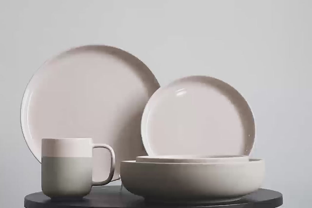 Nova Mei Geschirrset in soft beige  in einer Rundum-Ansicht