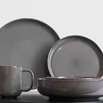 Nova Mei Geschirrset in midnight grey in einer Rundum-Ansicht