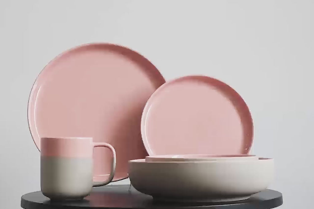 Nova Mei Geschirrset in peach glow in einer Rundum-Ansicht